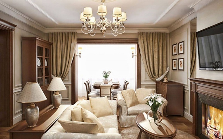 El diseño de la sala al estilo inglés.