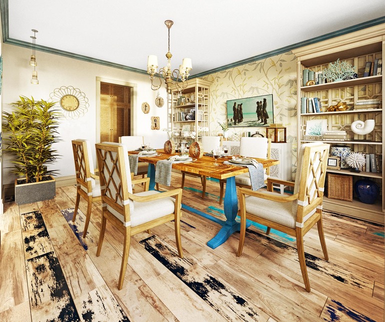 Eclecticismo en el interior.