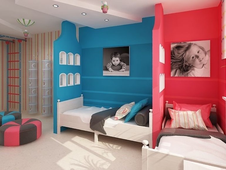  decoración de una habitación infantil para un niño y una niña