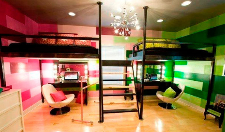 Habitación infantil para niño y niña.