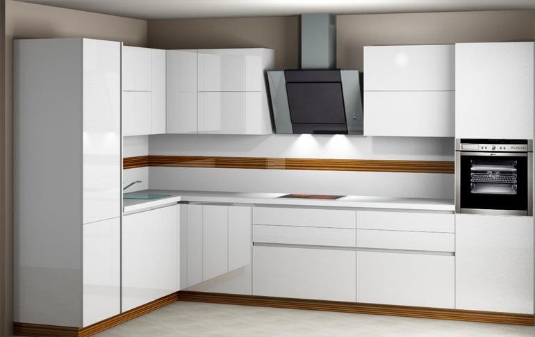 Cocina blanca de alta tecnología.