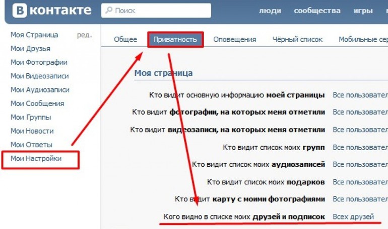 Ocultar amigo a través de la computadora