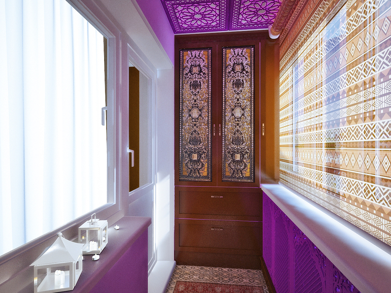 Armario de bricolaje en el balcón