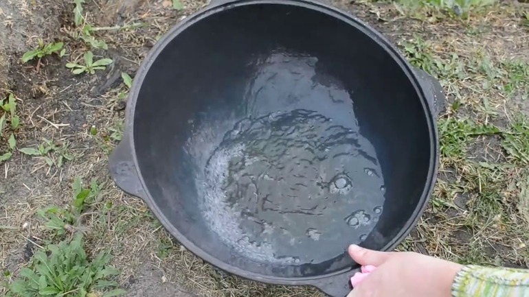 Calcinación de un caldero