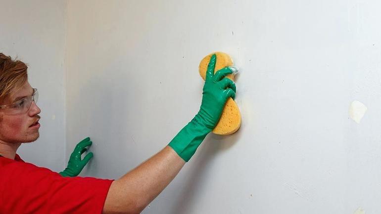 Preparando la pared para el trabajo