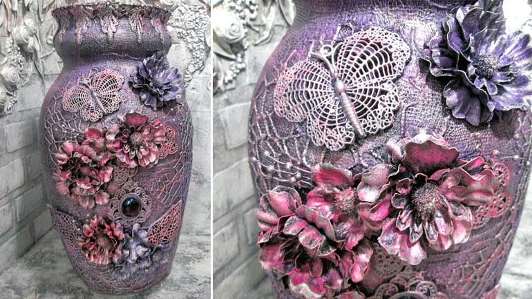 Jarrones decorativos de medias